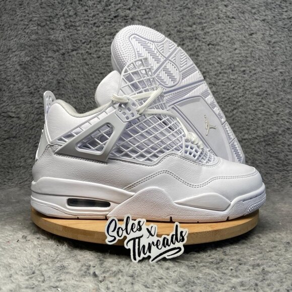 Air Jordan 4 Retro Net Sizes 9-10.5Women Triple White Sneakers FN7251-107 - Picture 1 of 6